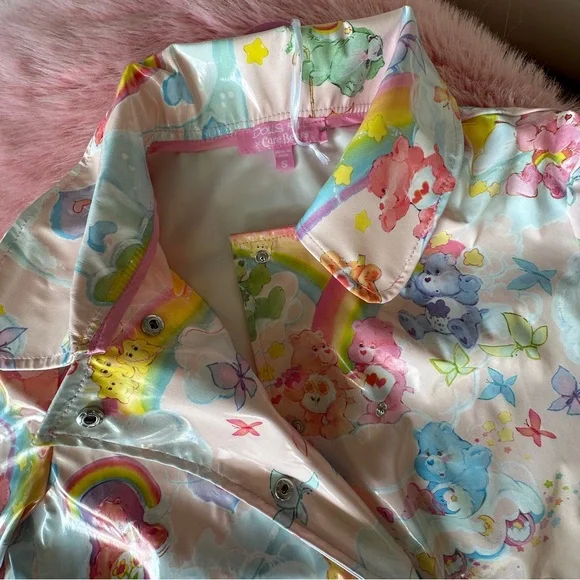 New Care Bears x Dolls Kill Pastel Pink Raincoat